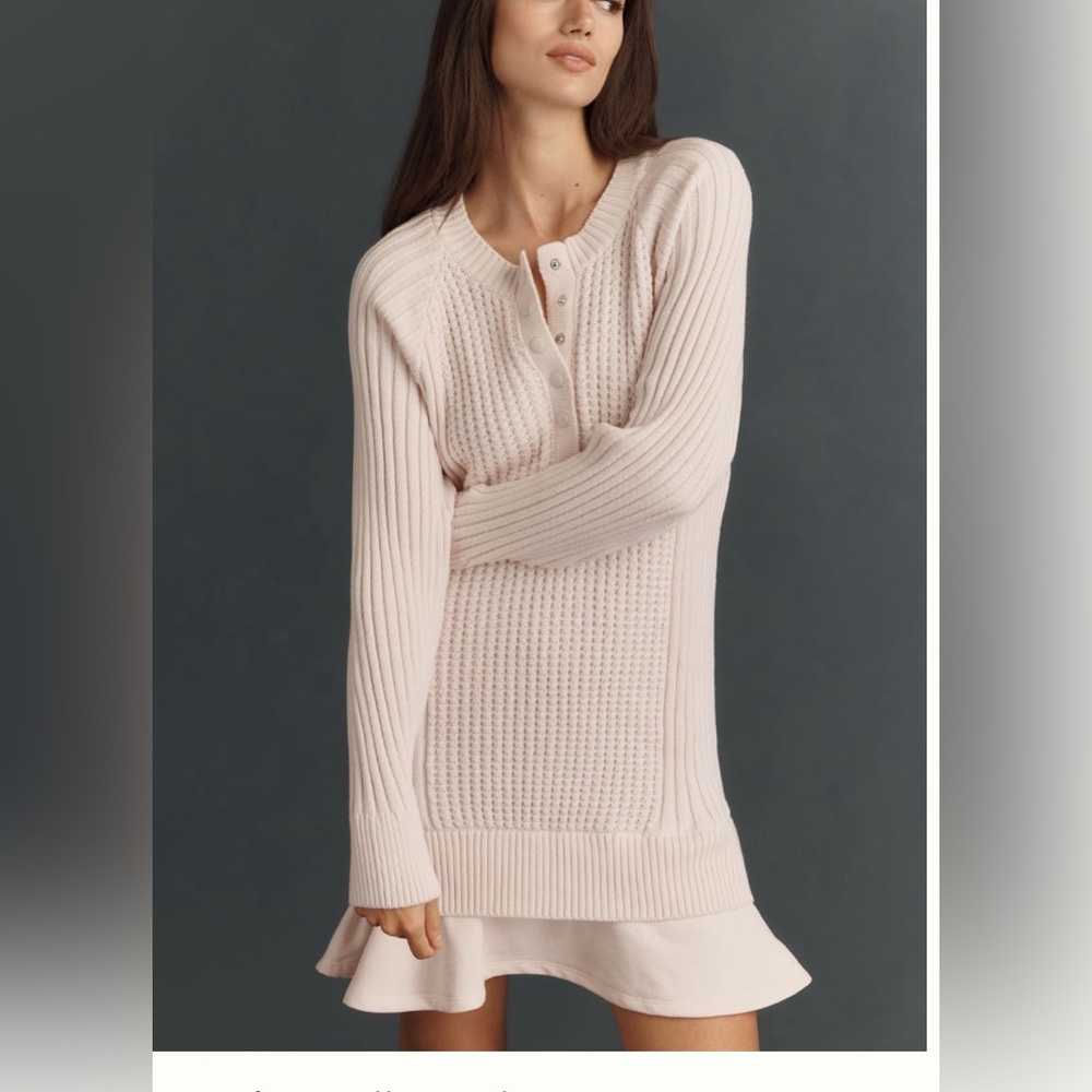 Daily Practice by Anthropologie Twofer waffle knit mini Dress